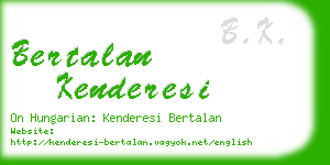 bertalan kenderesi business card